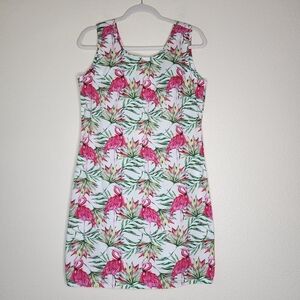 Hawaii Hangover Tropical Flamingo Dress L NWT